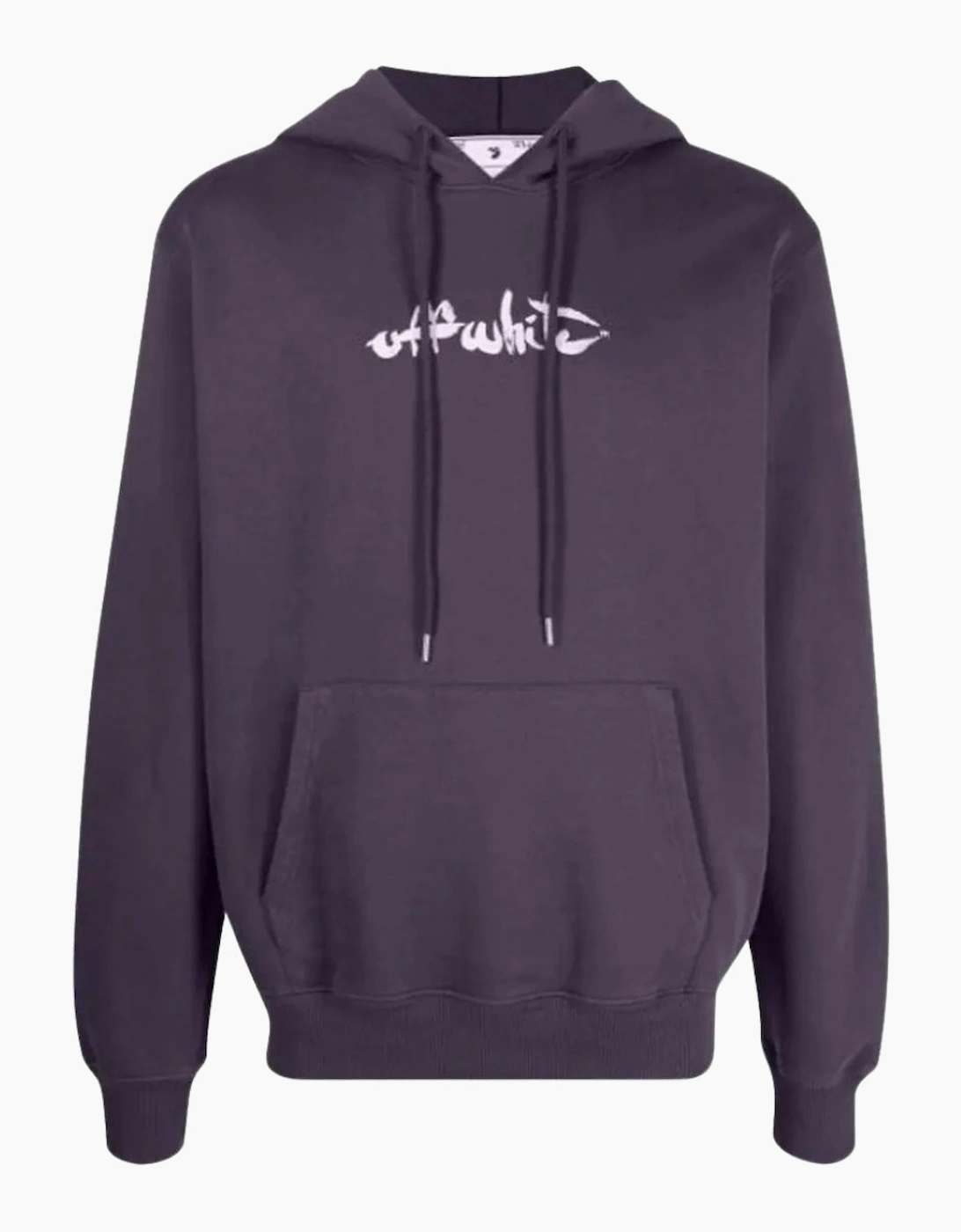 Men's Off-White Paint Arrow Logo Slim Fit Aubergine Purple Hoodie - Size: 42