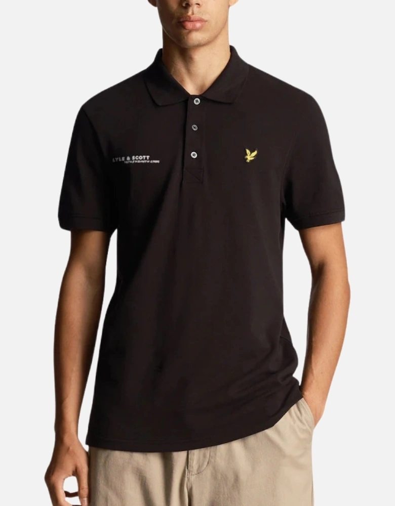 Lyle & Scott Black Co-ordinate Print Logo Short Sleeved Polo Shirt