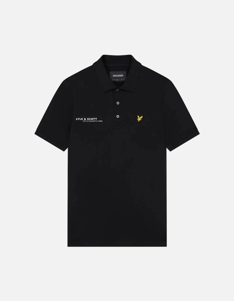 Lyle & Scott Black Co-ordinate Print Logo Short Sleeved Polo Shirt