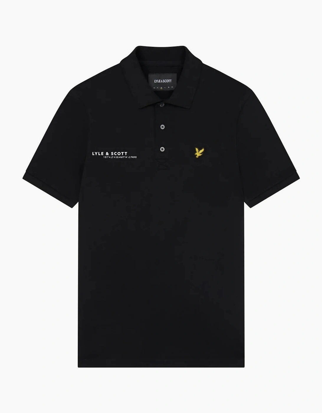 Men's Lyle & Scott Black Co-ordinate Print Logo Short Sleeved Polo Shirt - Size: 40