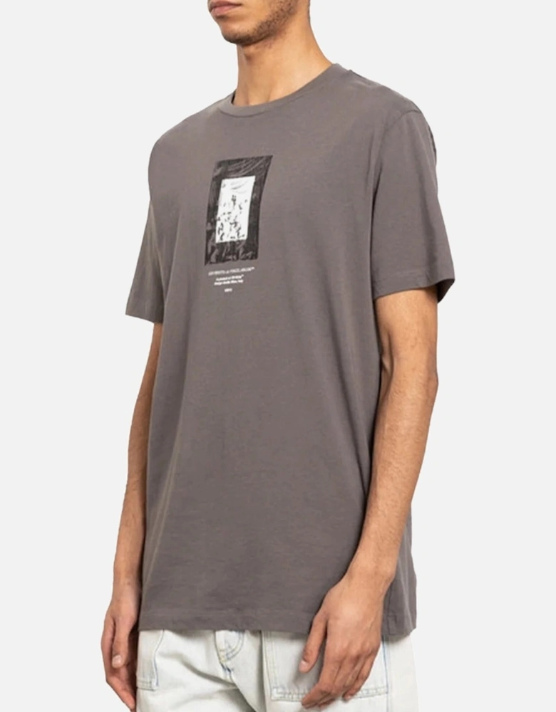 Paint Mirror Logo Slim Fit Grey T-Shirt