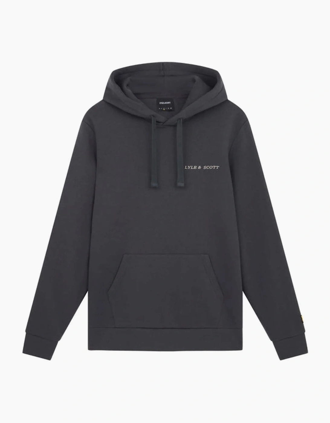 Lyle And Scott Men's Black Lyle & Scott Embroidered Gunmetal Grey Hoodie - : 38/Regular M