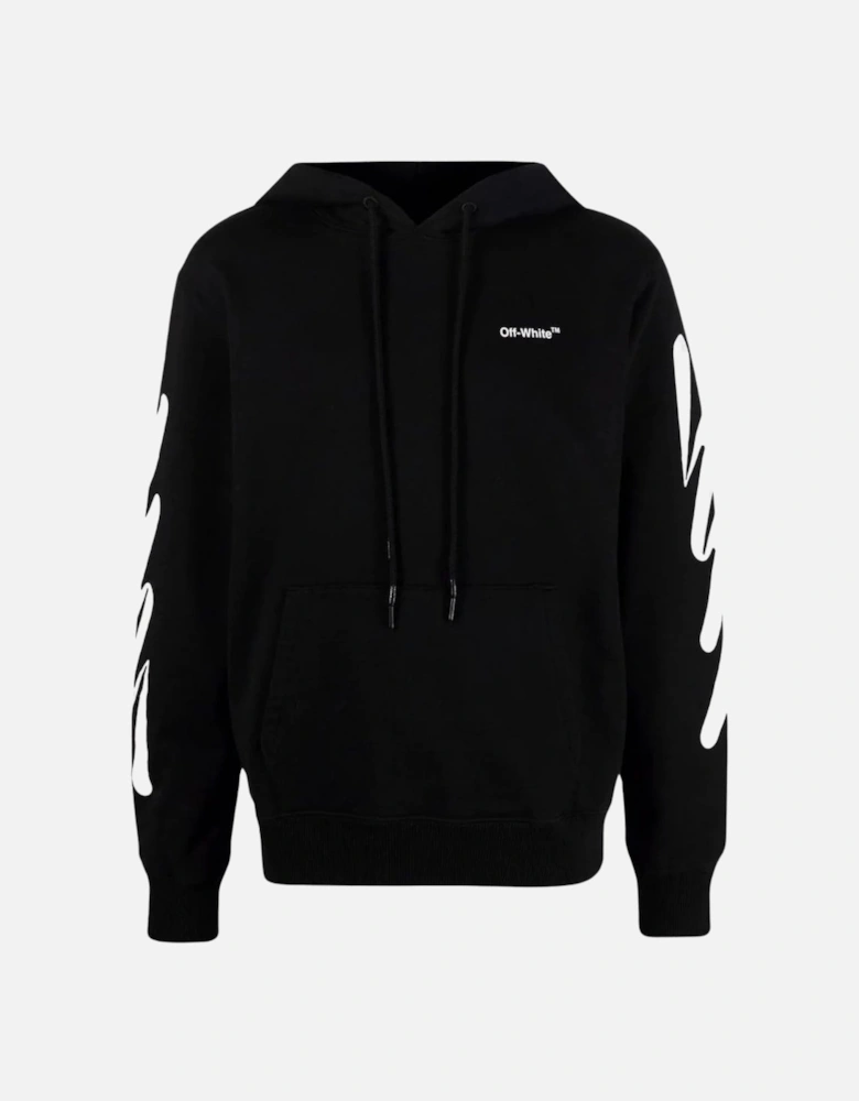 Wave Diag Slim Fit Black Hoodie