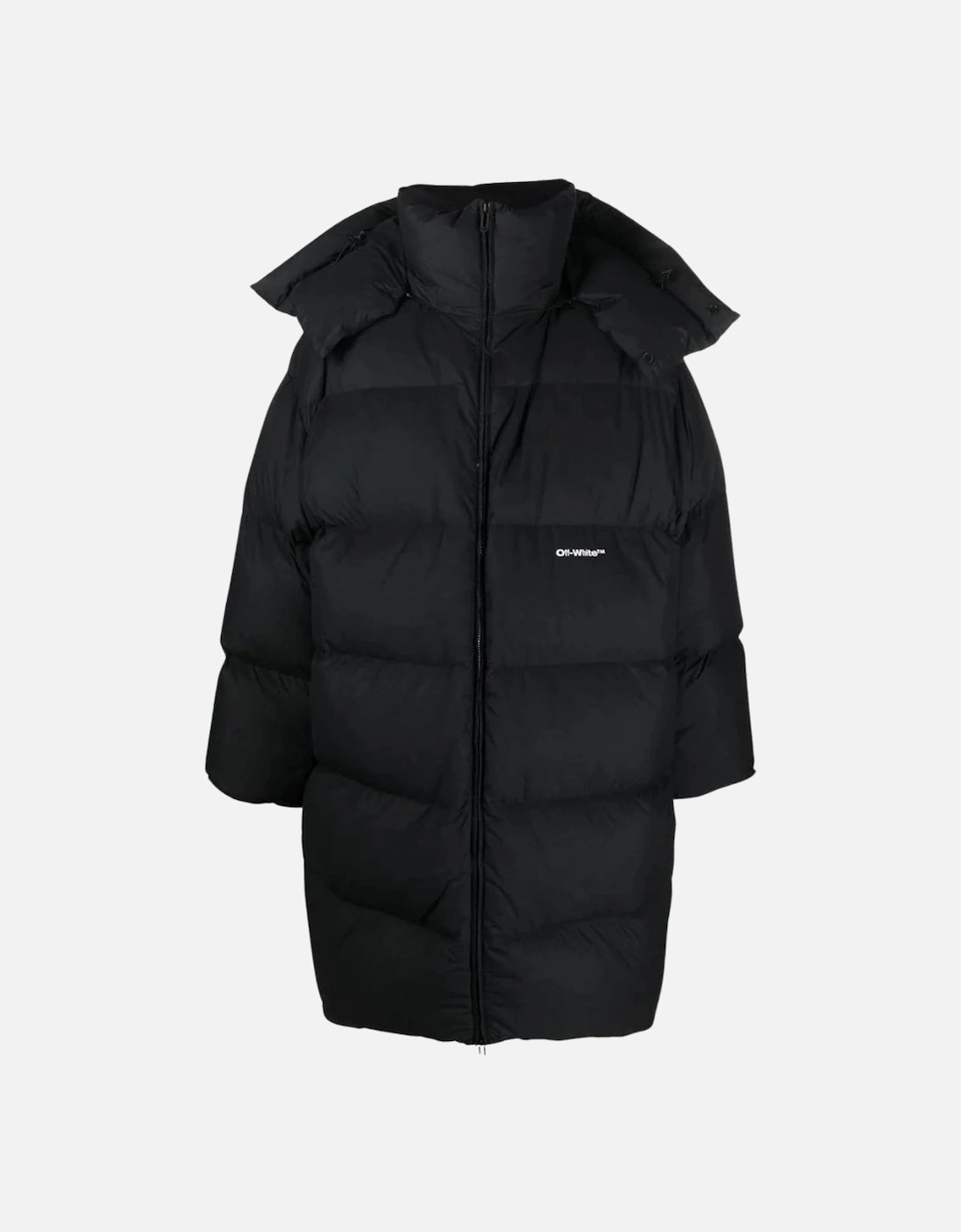 Bounce Hooded Black Long Puffer Jacket