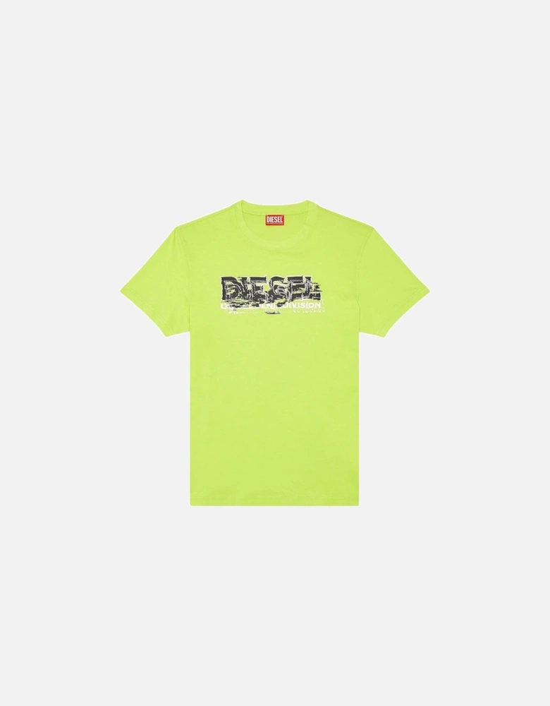 Mirrored Division Logo Lime Green T-Shirt