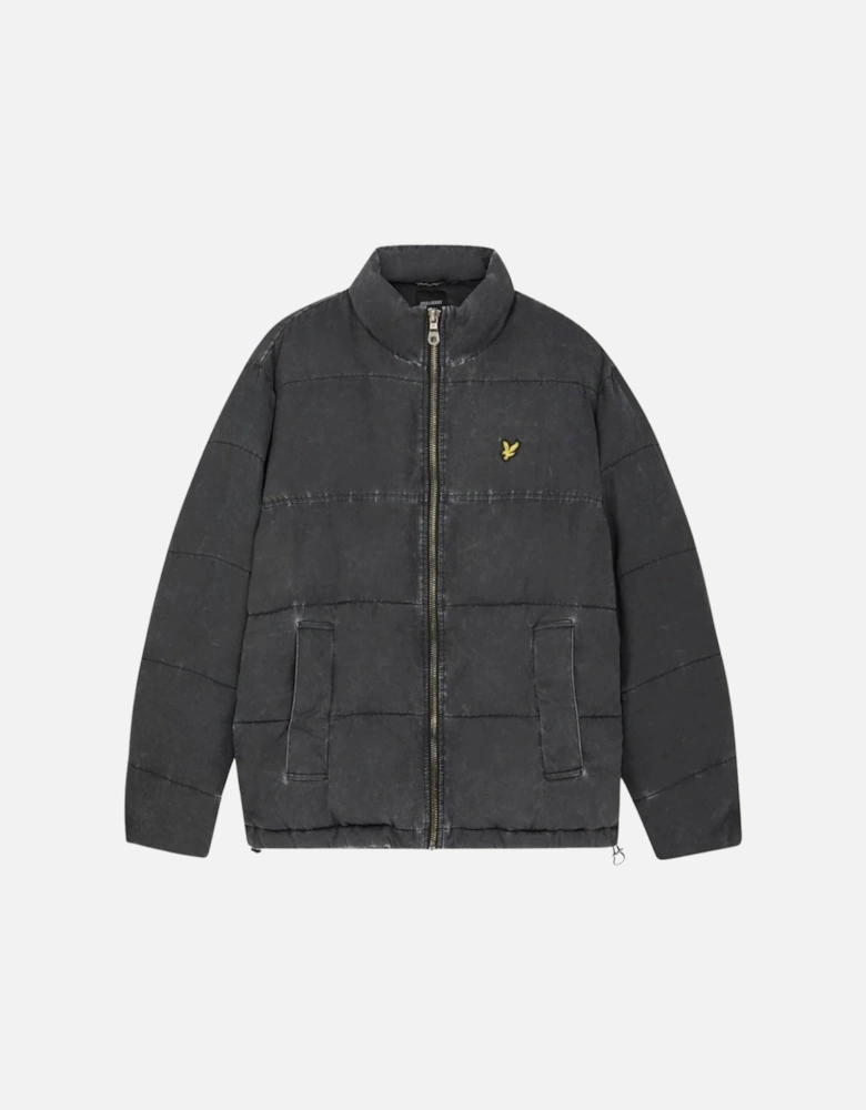 Lyle & Scott Faded Black Funnelled Puffer Jacket