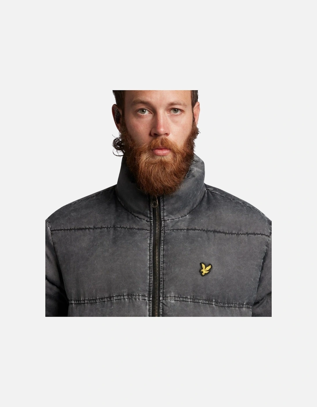 Lyle & Scott Faded Black Funnelled Puffer Jacket