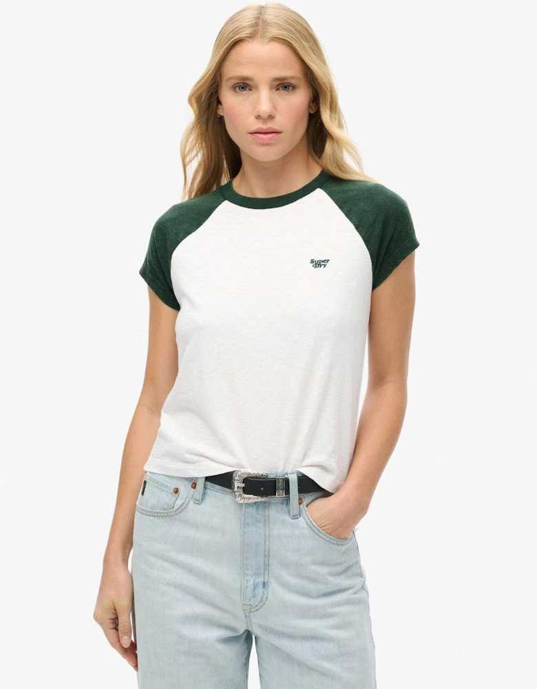 Cotton Essential Logo Raglan T-Shirt - Green