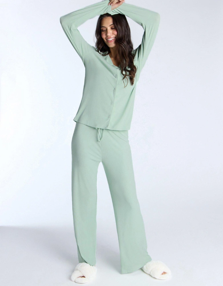 Rib Modal Pant - Sage Green