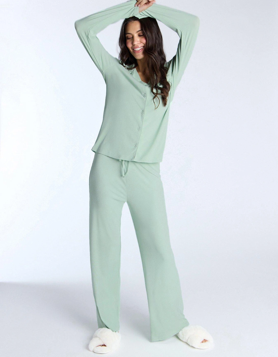 Rib Modal Pant - Sage Green, 2 of 1