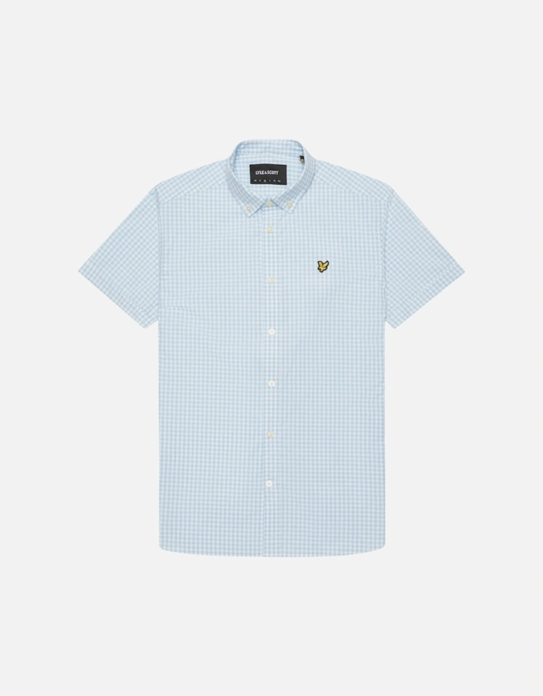 Lyle & Scott Short Sleeve Blue Gringham Shirt