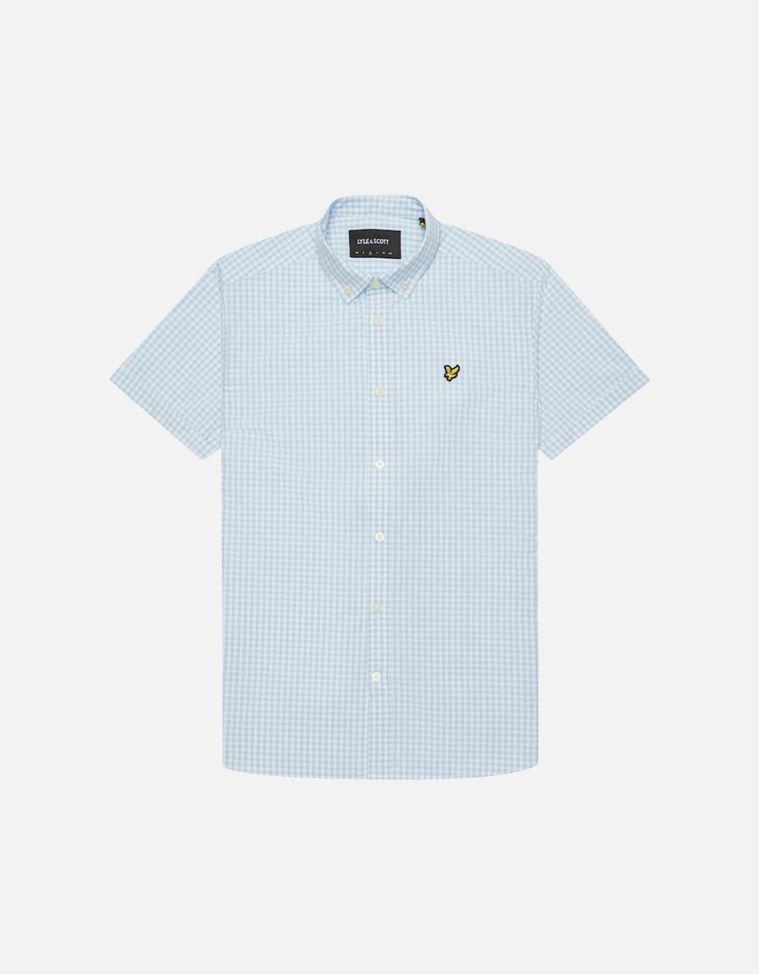 Lyle & Scott Short Sleeve Blue Gringham Shirt, 4 of 3