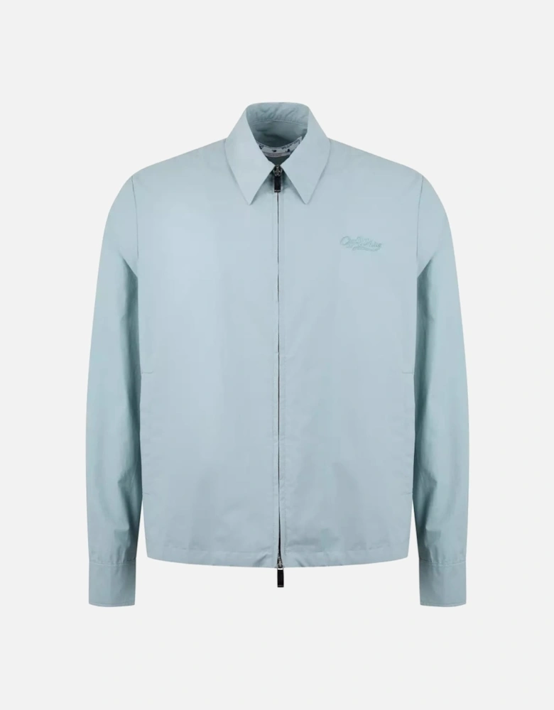 Wave Off Zip-Up Blue Hybrid Shirt