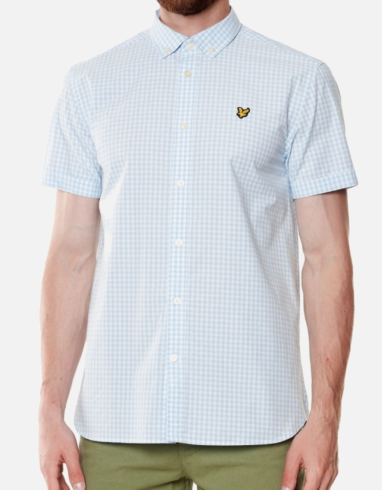 Lyle & Scott Short Sleeve Blue Gringham Shirt