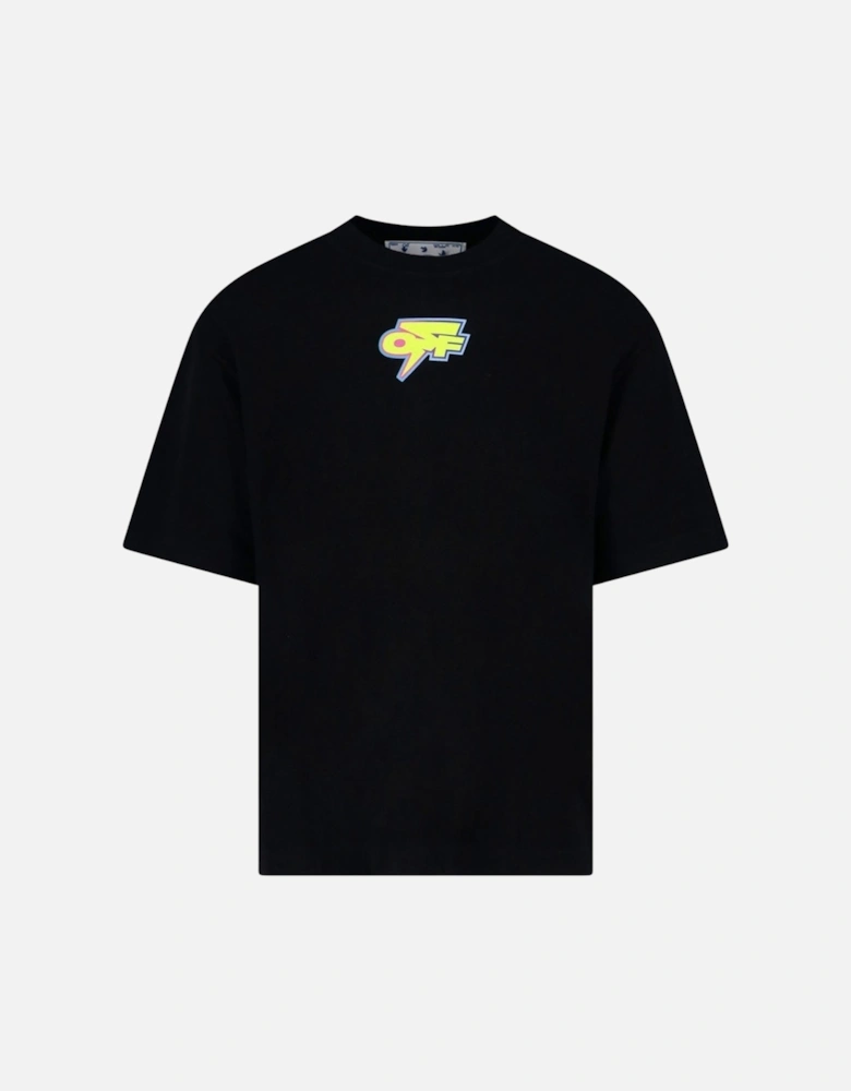 Degrade Thunder Logo Oversized Fit Black T-Shirt