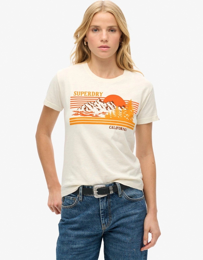 Outdoor Stripe Fitted T-Shirt - White