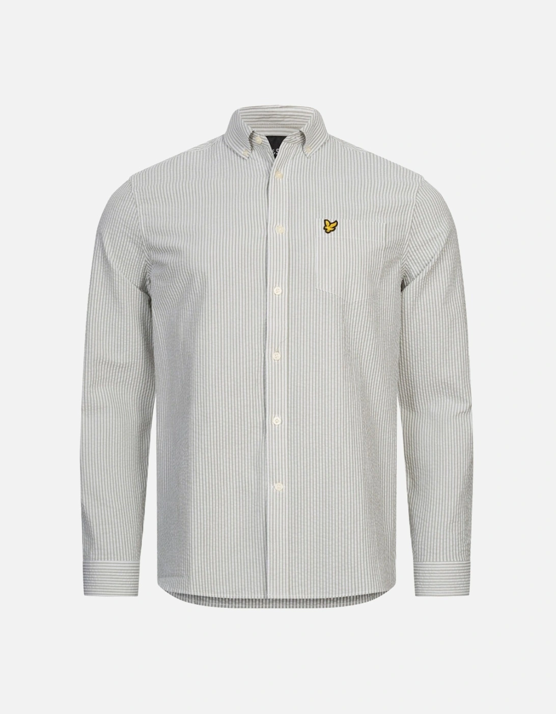 Lyle & Scott Long Sleeve Seersucker Strike White Shirt, 3 of 2