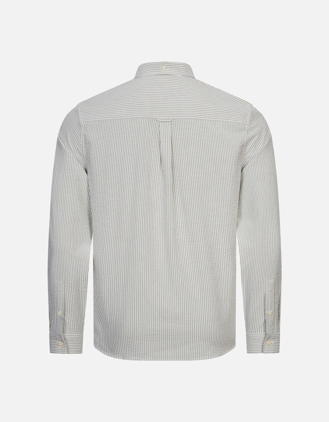 Lyle & Scott Long Sleeve Seersucker Strike White Shirt