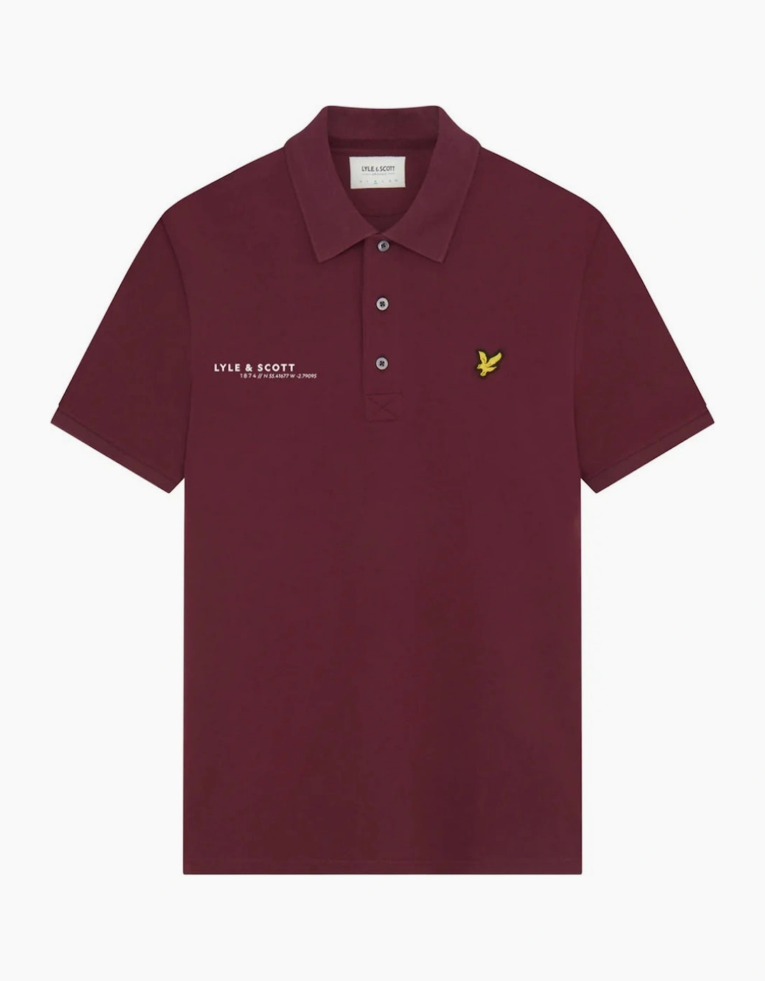 Lyle & Scott Men's Lyle & Scott Burgundy Co-ordinate Print Logo Short Sleeved Polo Shirt - Red