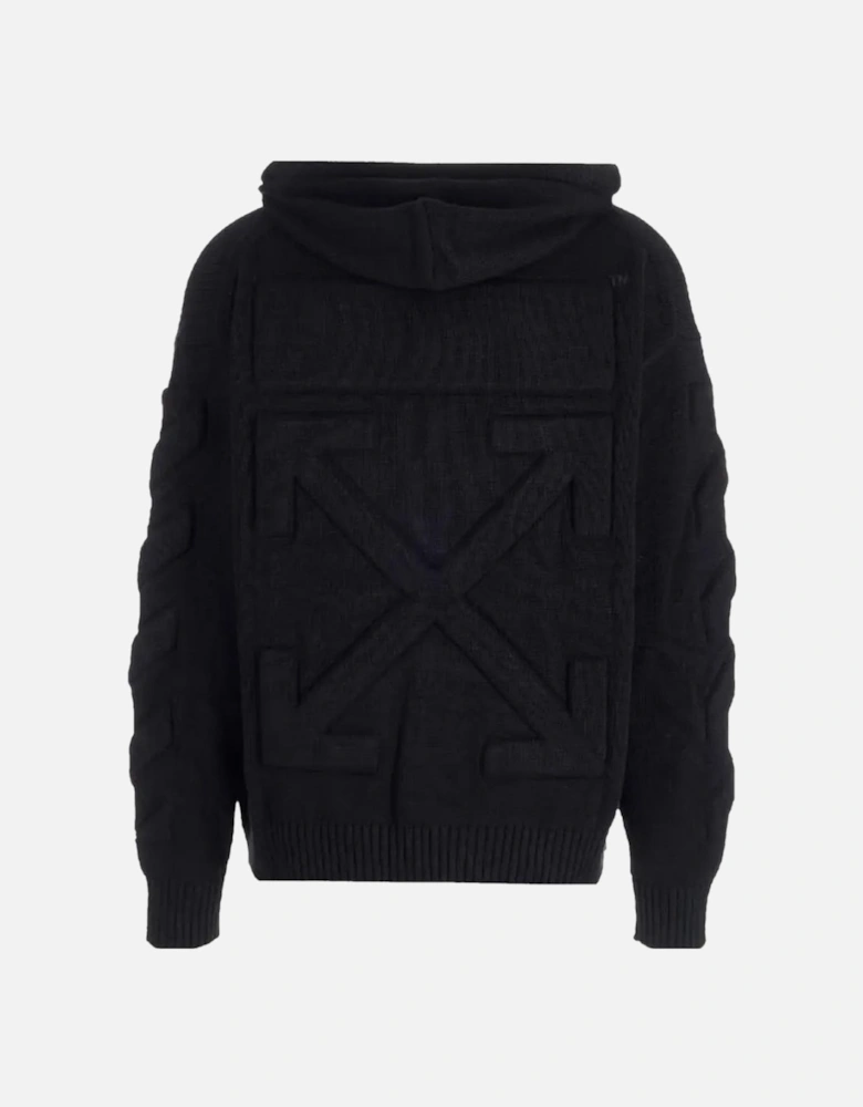 3D Diag Knit Black Hoodie