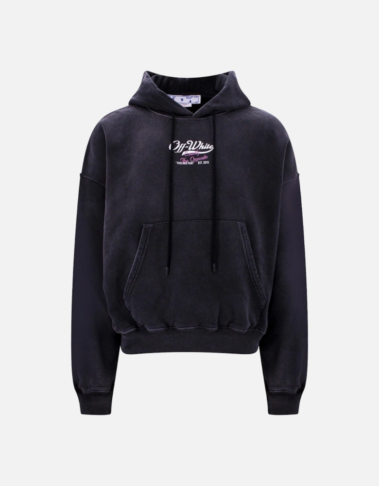 Wave Off Boxy Black Hoodie