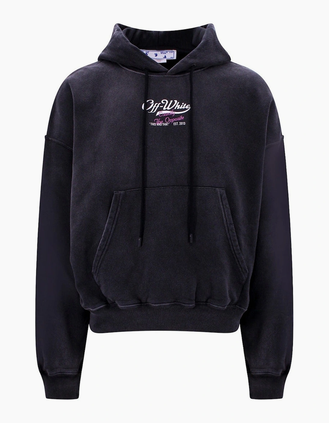 Off-White Men's Black Wave Off Boxy Hoodie - Size: 38
