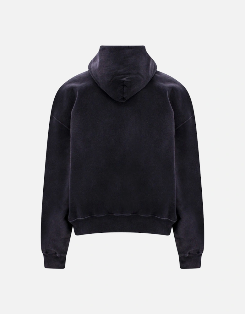 Wave Off Boxy Black Hoodie