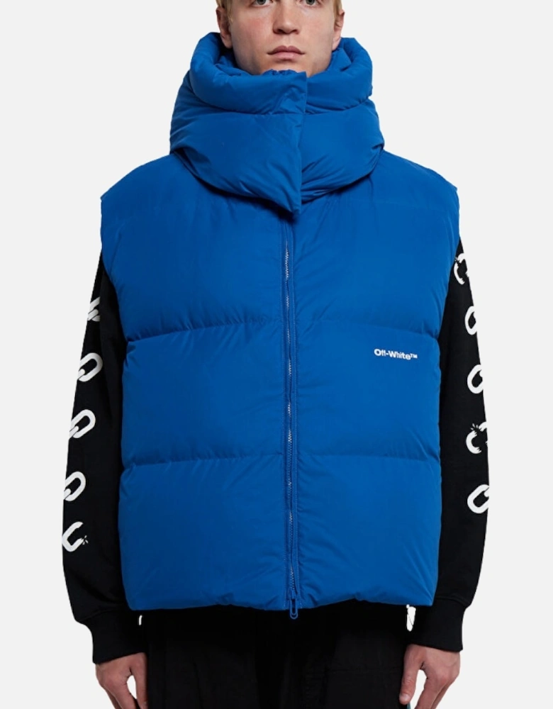 Bouce Hooded Gilet Peacock Blue Down Jacket