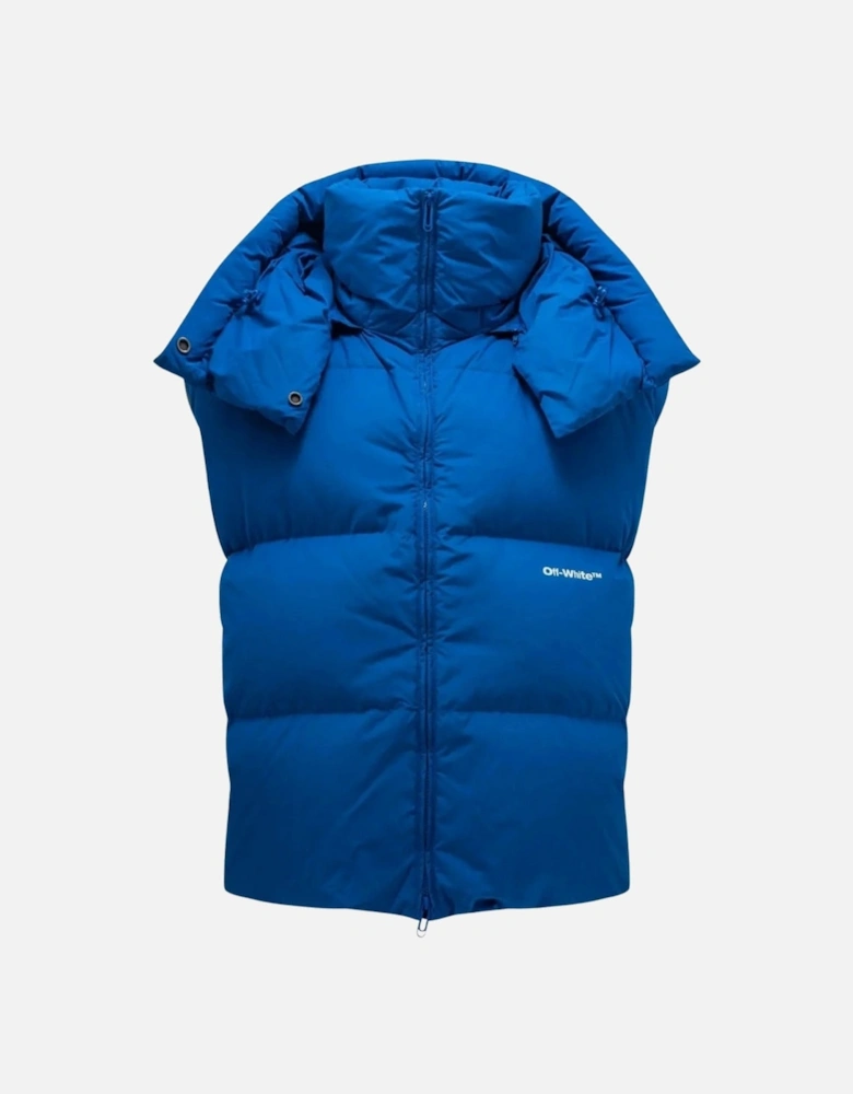 Bouce Hooded Gilet Peacock Blue Down Jacket