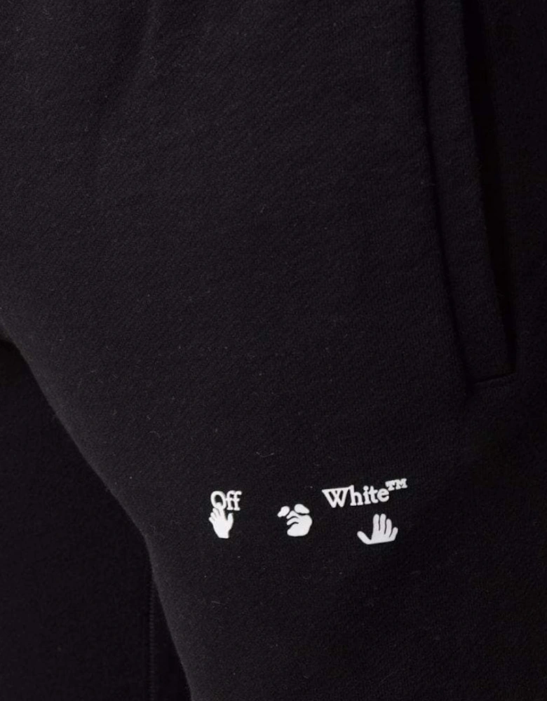 OW Logo Short Cuffed Black Sweatpants