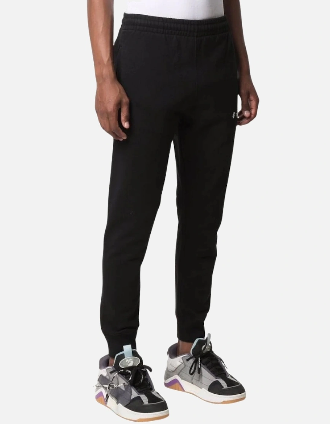 OW Logo Short Cuffed Black Sweatpants