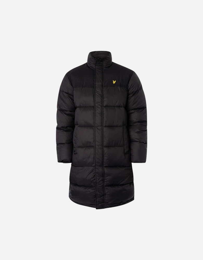 Lyle & Scott Long Wadded Puffer Black Jacket