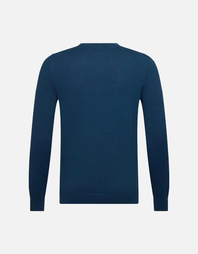 Lyle & Scott Cotton Merino Crew Neck Jumper Apres Navy Blue Sweater