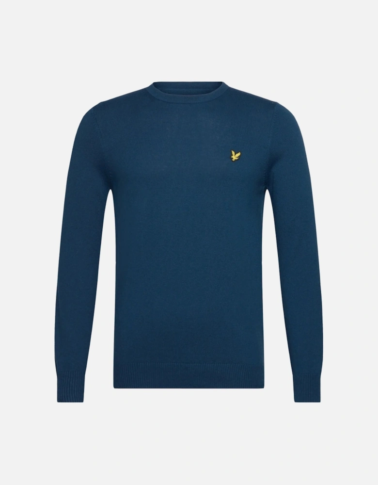 Lyle & Scott Cotton Merino Crew Neck Jumper Apres Navy Blue Sweater