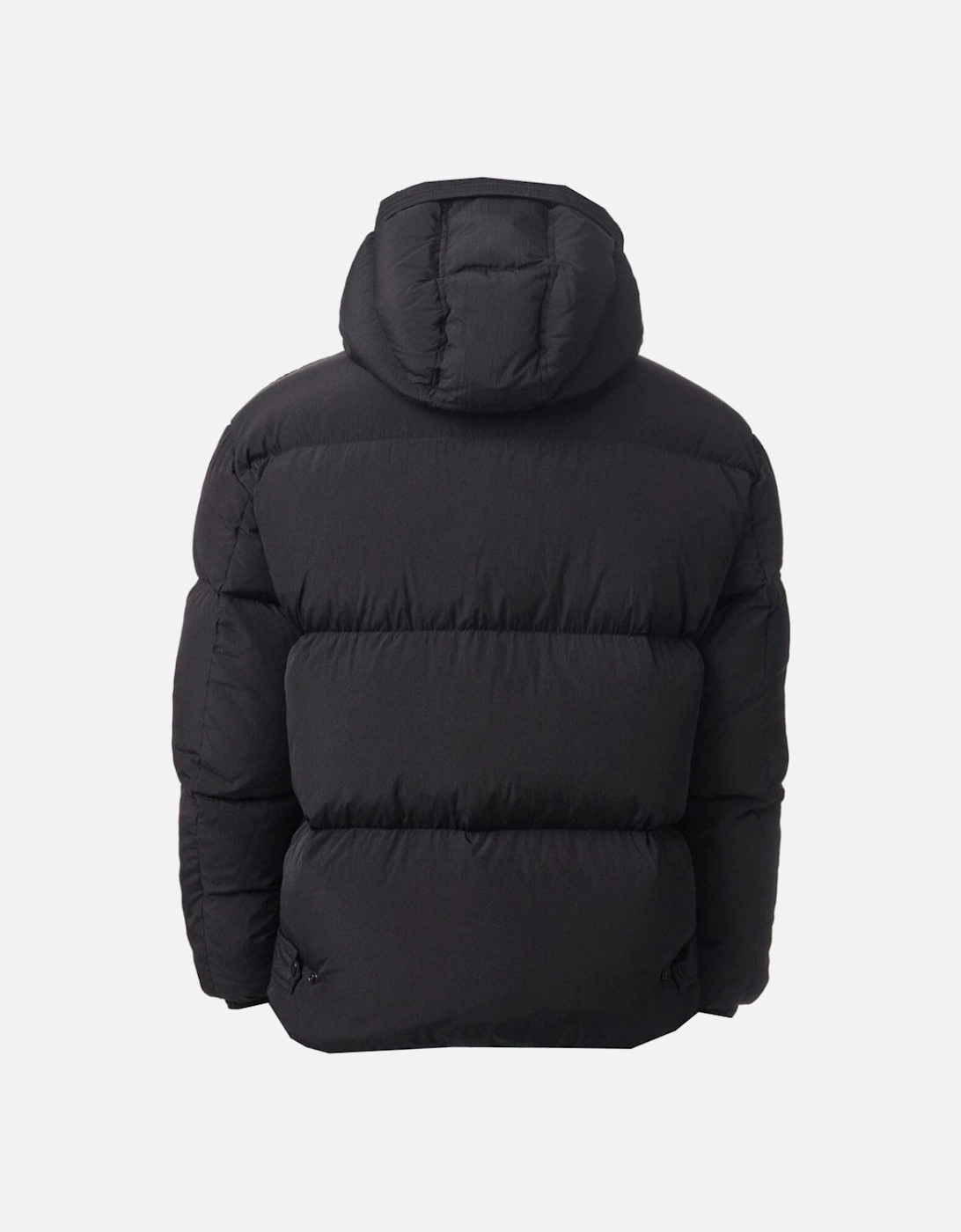 Plain Padded Hooded Black Jacket