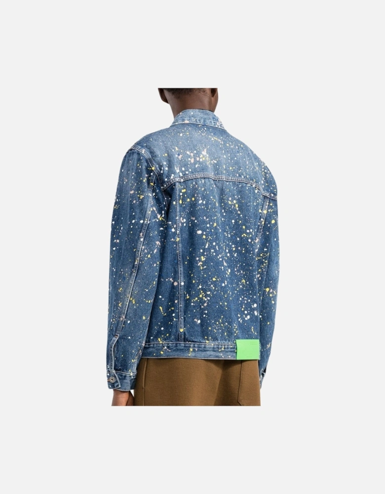 Paint Splatter Skate Fit Blue Denim Jacket