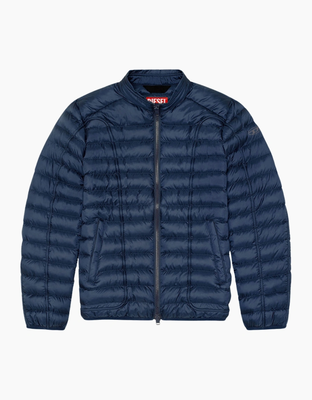 Men's Diesel Plain Navy Blue Padded Jacket - Size: 38/Regular