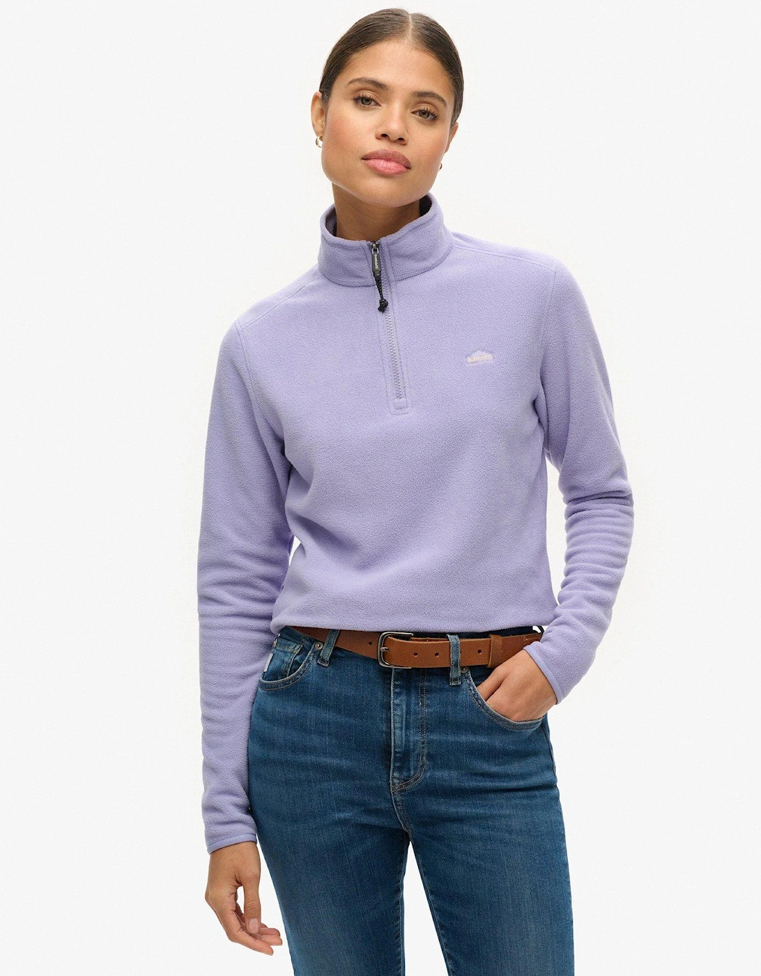 Polar Fleece Half Zip Jumper - Purple, 2 of 1