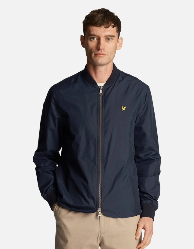 Lyle & Scott Branded Navy Blue Bomber Jacket