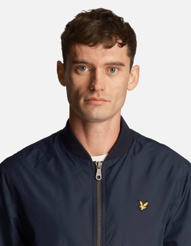 Lyle & Scott Branded Navy Blue Bomber Jacket