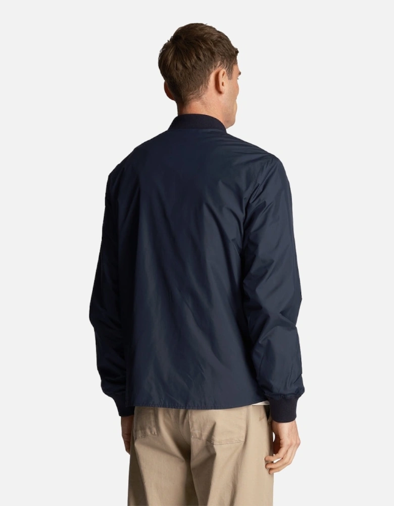 Lyle & Scott Branded Navy Blue Bomber Jacket