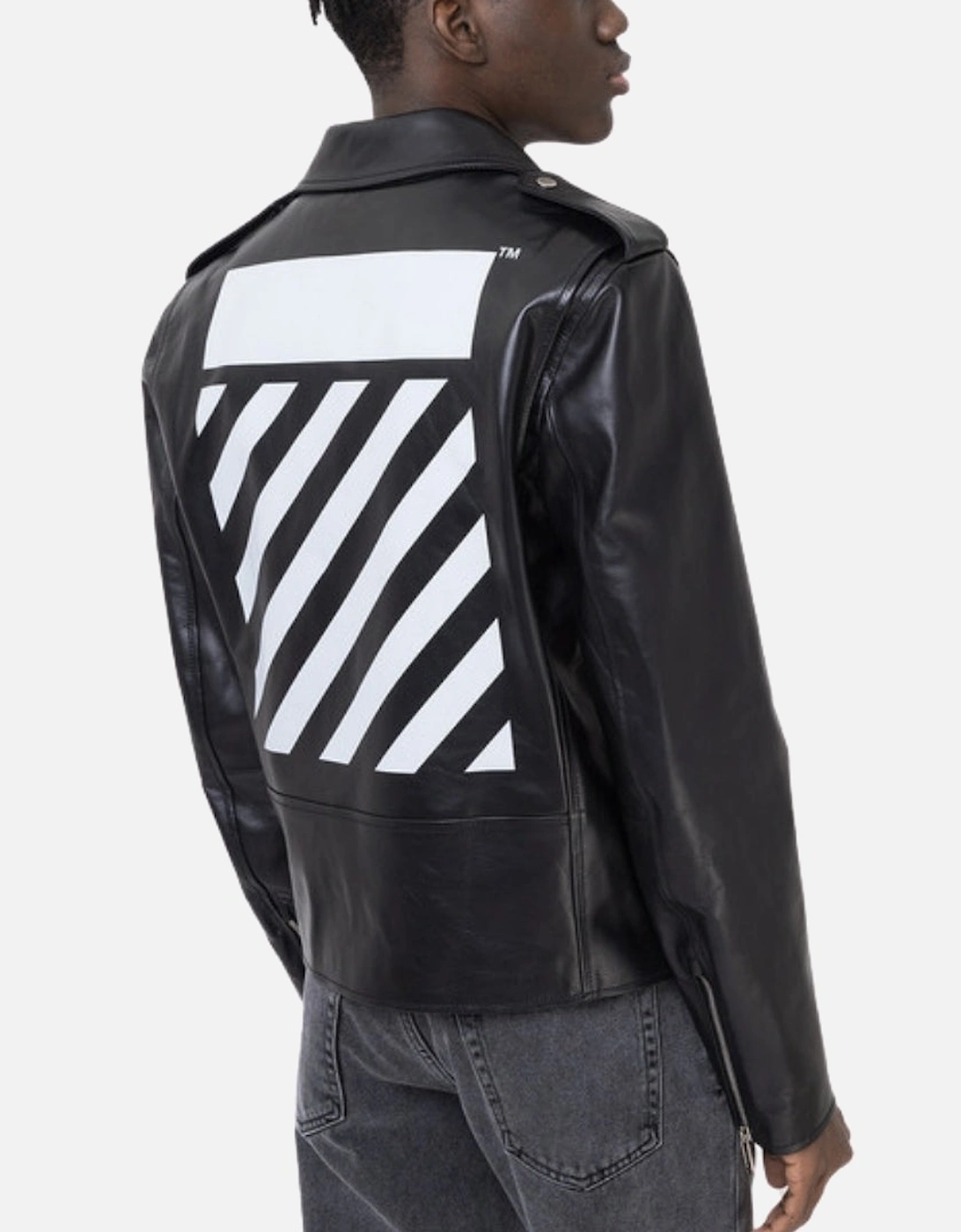 Diag Tab Biker Leather Jacket