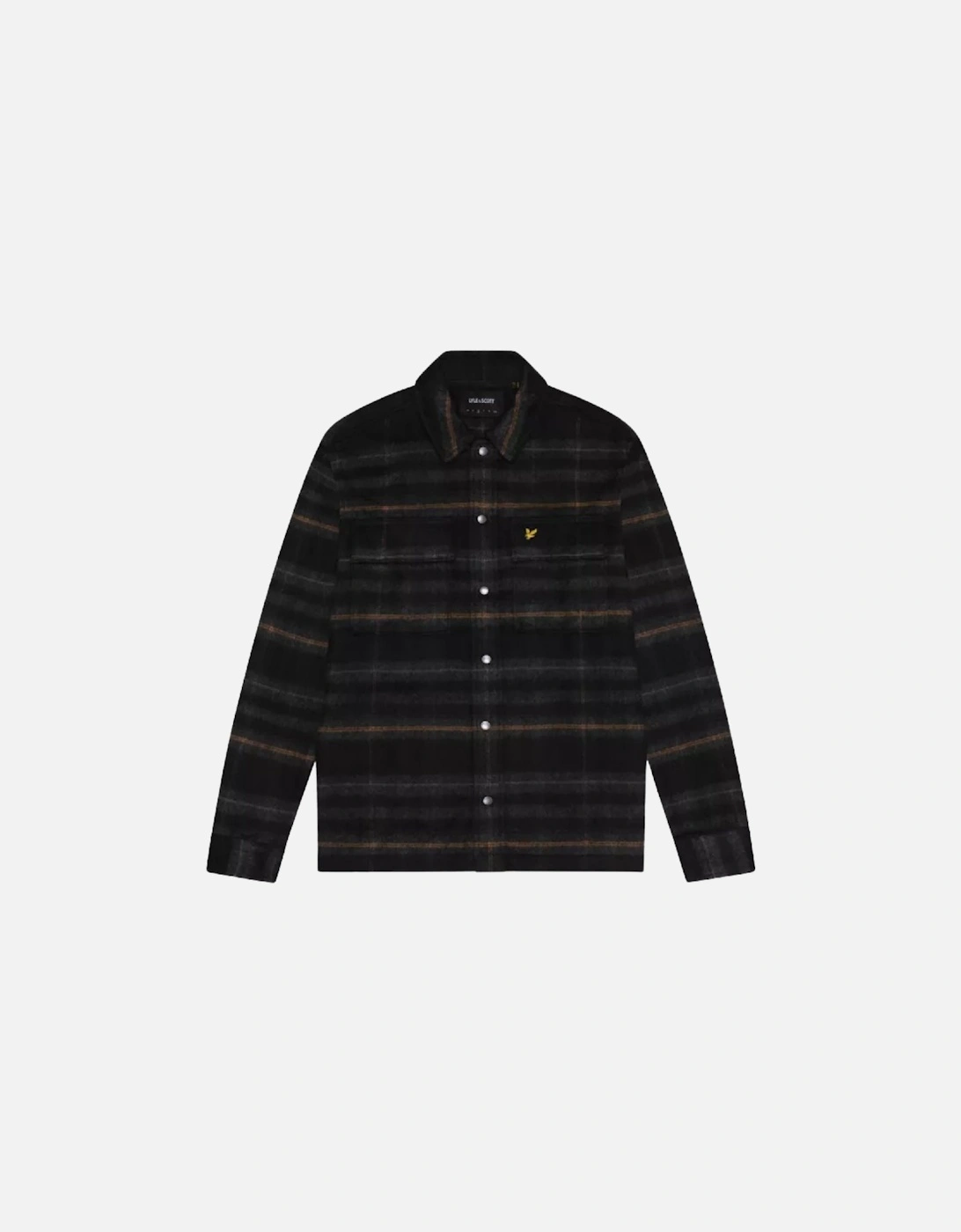 Lyle & Scott Brushed Tartan Jet Black Overshirt Jacket, 2 of 1