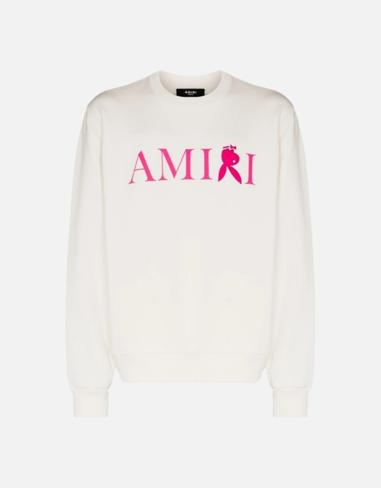 Reverse Bunny Logo White Sweatshirt