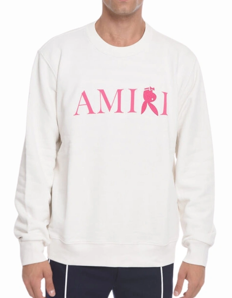 Reverse Bunny Logo White Sweatshirt