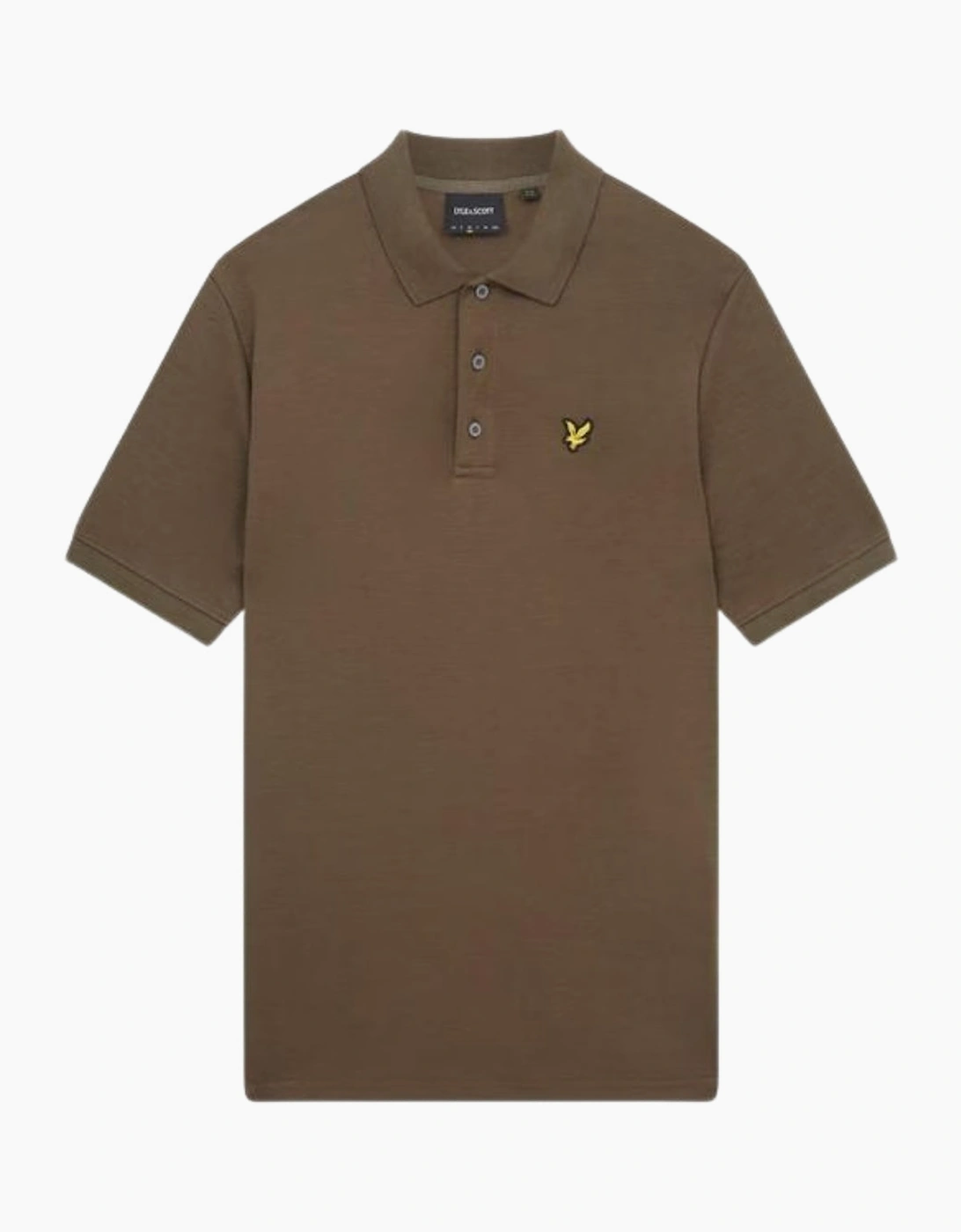 Men's Lyle & Scott Form Green Chunky Slub Short Sleeved Polo Shirt - Brown - Size: 40