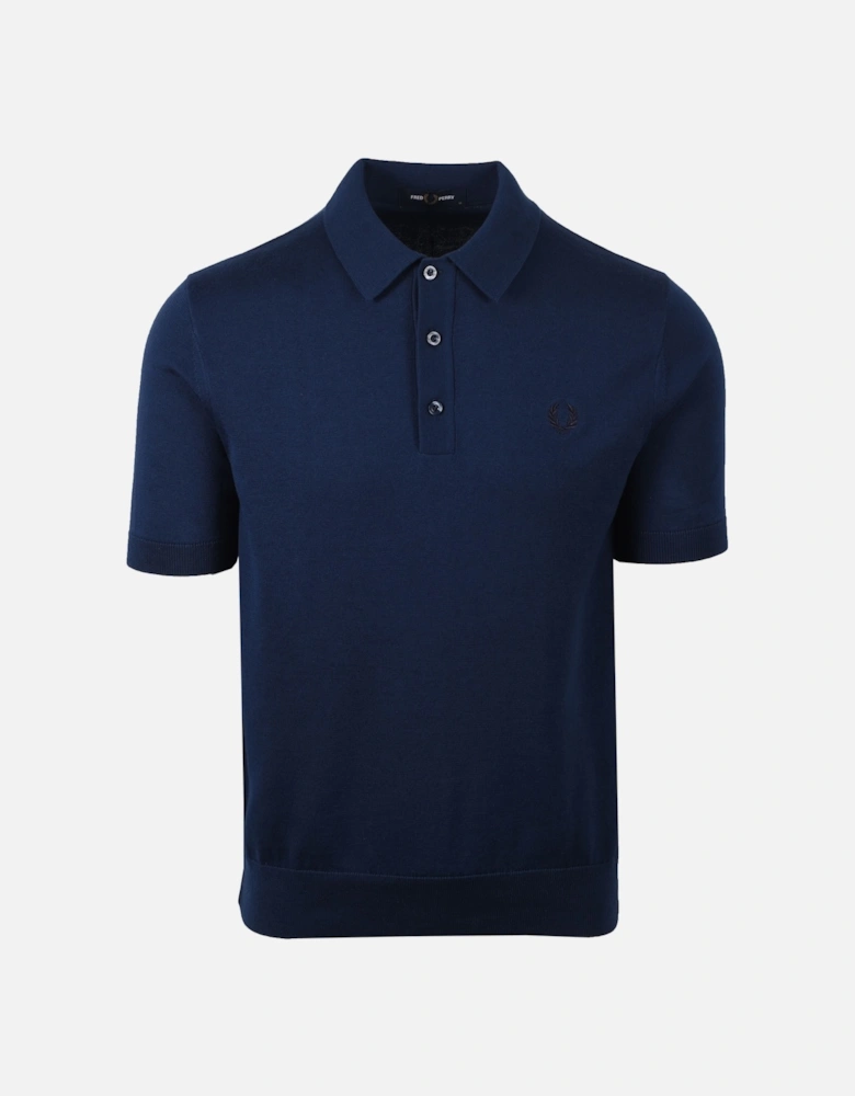 Cotton Knitted Polo Tennis Blue