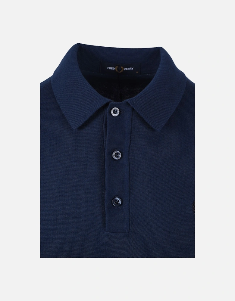 Cotton Knitted Polo Tennis Blue