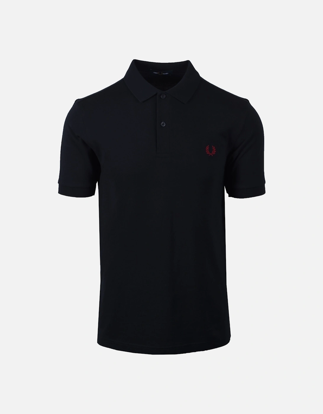 Plain Polo Shirt Navy/Burnt Red, 4 of 3