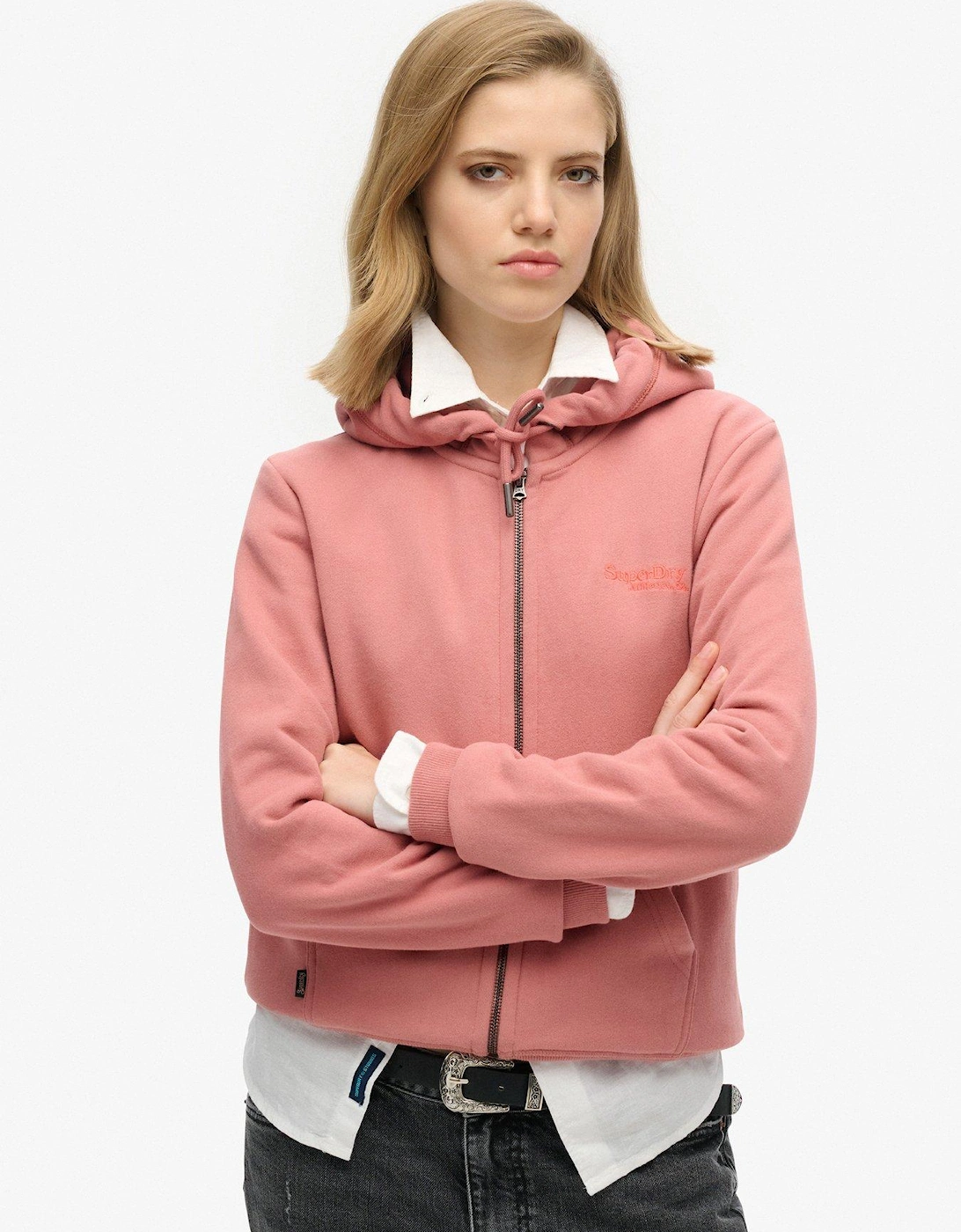 Essential Logo Zip Hoodie - Pink, 2 of 1